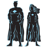 Superhero Silhouettes Comic Action Assorted Cutouts 2 PCS