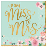 Mint To Be 'From Miss To Mrs' Luncheon Napkins 16/CT