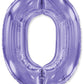 40" Lilac Number 0 Foil Balloon Flexmetal