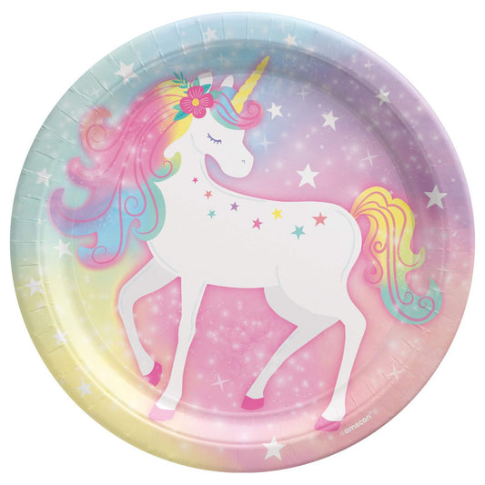 Sparkle & Shine Unicorn Party Round 9" Dinner Plates 8/CT