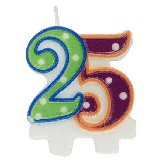 Age 25 Birthday Candle - 25th Milestone Cake Topper