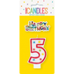 Glitter Number 5 Birthday Candle with Decoration