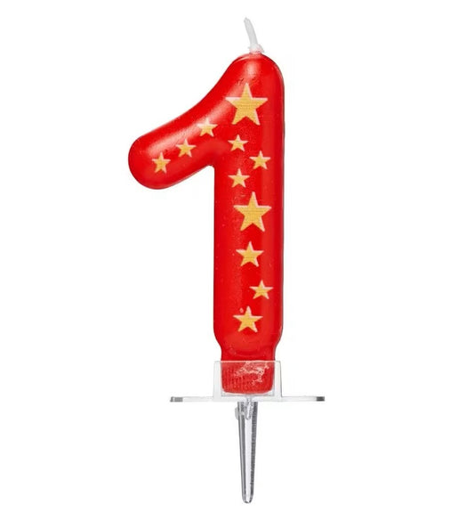 Star Candle Number One Numeral #1