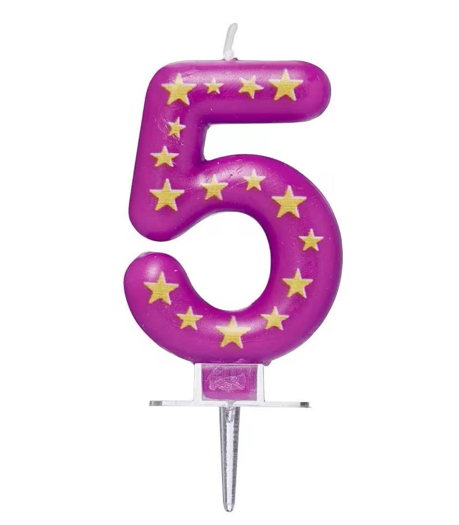 Star Candle Number Five Numeral #5