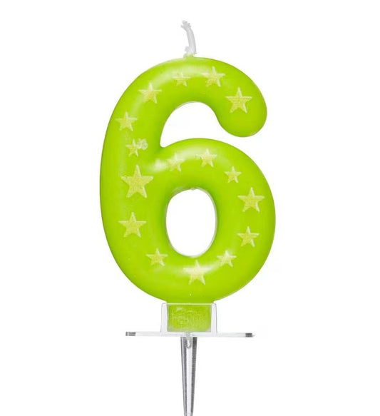 Star Candle Number Six Numeral #6