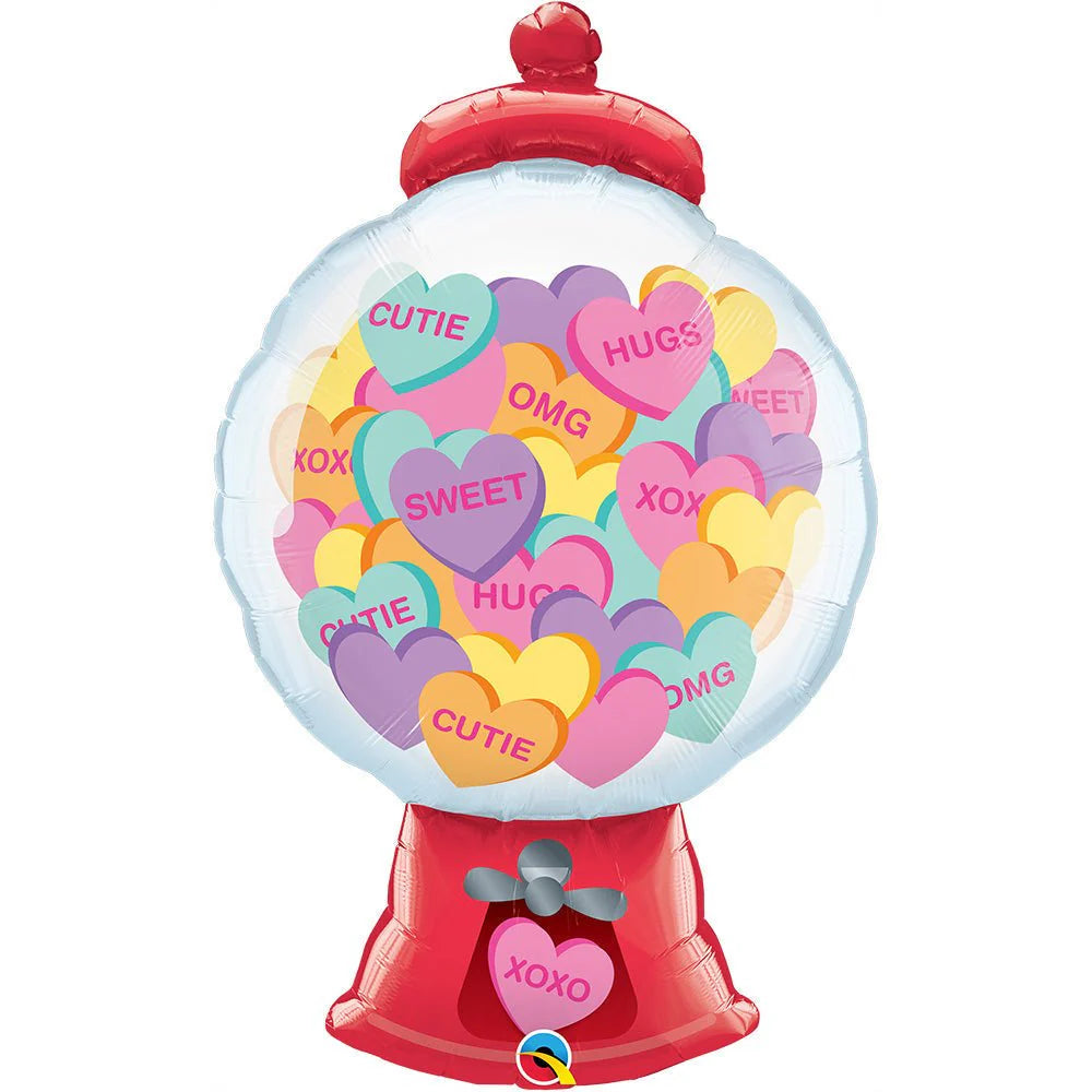 Candy Hearts Gumball Machine Balloon 43"