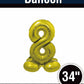 34" Gold Standing Number 8 Balloon Air-Fill ONLY