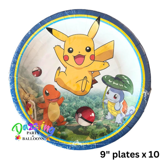 Pokemon Pikachu Large Dinner Party Plates 10/PCS