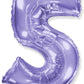 40" Lilac Number 5 Foil Balloon Flexmetal