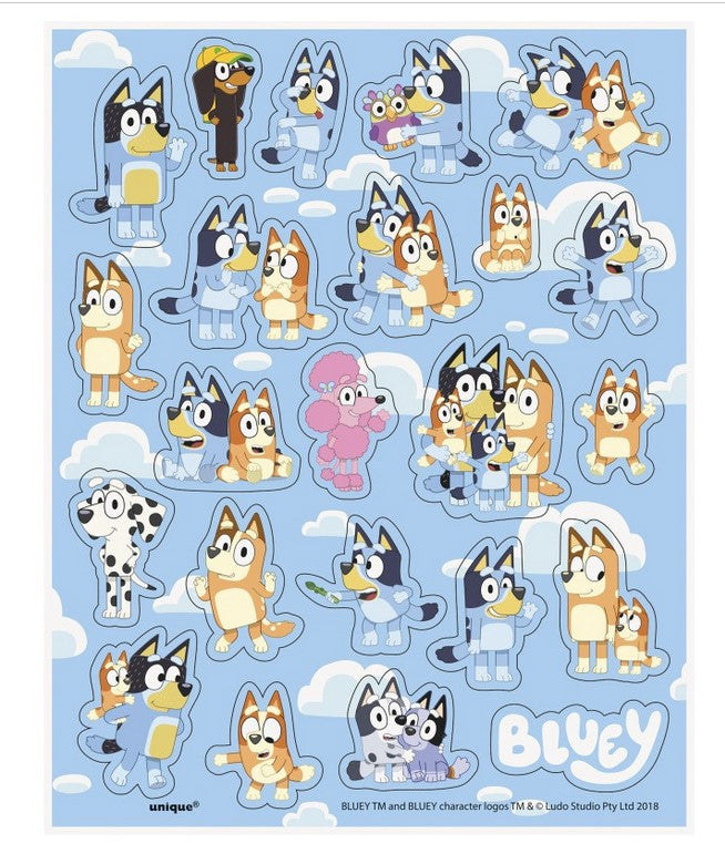 Bluey Sticker Sheet Favors 4/CT