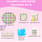 Colorful Plaid Easter Tableware Set for 16 Guests