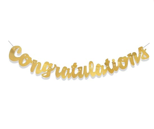 Gold Script Congratulations "Banner"