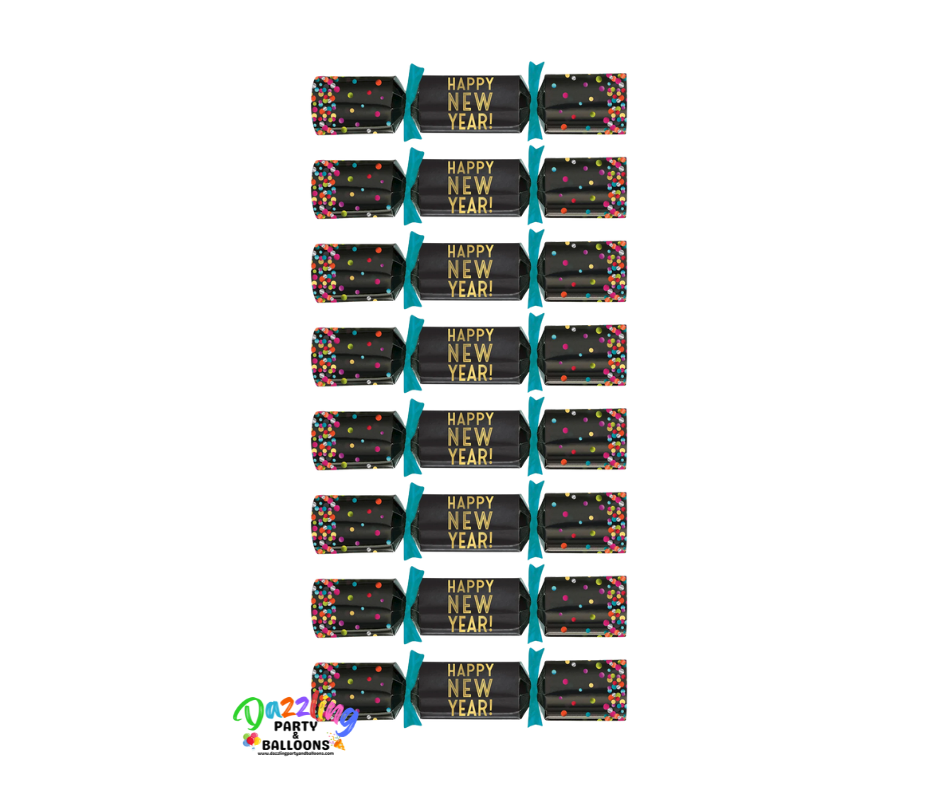 Colorful Confetti New Years Crackers 8/CT