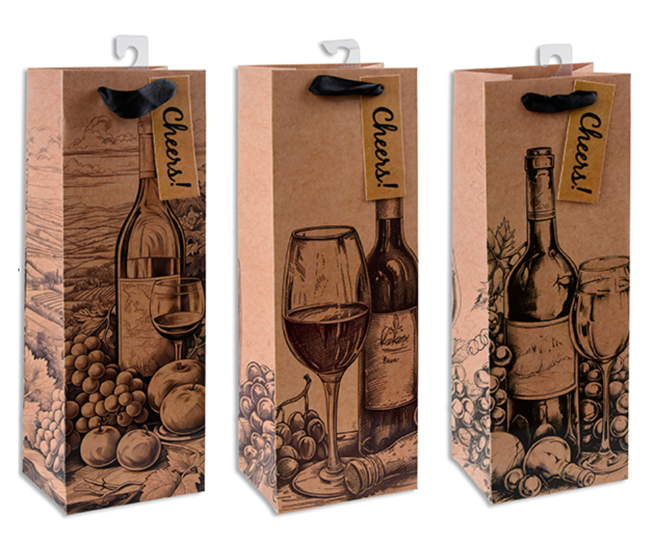 Craft Motifs Wine Gift Bag Assorted Designs