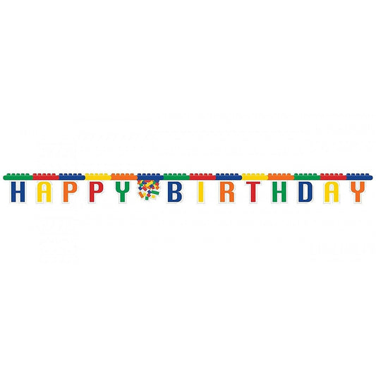 Block Party Building Bricks 'Happy Birthday' Jointed Banner 1/ct