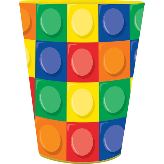 Block Party Building Bricks All Over Print Large Plastic Tumbler Cup 1/ct