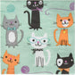 cat party napkins cocktail size
