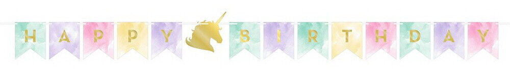Unicorn Sparkle 'Happy Birthday' Foil Stamp Pennant Banner Party Decoration 1/ct