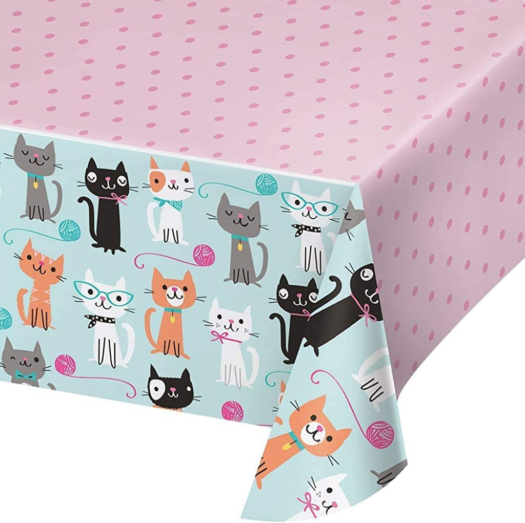 Purr-fect Cat Party Plastic Tablecover