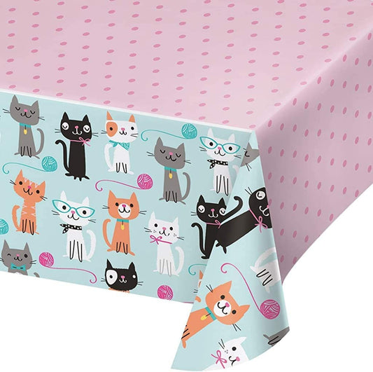 Purr-fect Cat Party Plastic Tablecover
