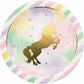 Unicorn Sparkle 9" Paper Dinner Plate Foil Stamp 8/ct