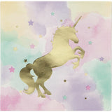 Unicorn Sparkle 16 Ct Luncheon Napkins Foil Stamp 3 Ply