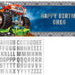 customizable monster truck party banner
