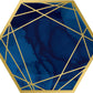 Navy Blue & Gold Foil Stamped Geode Hexagon Stripes Foil 10 Inch Plates 8/ct