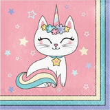 Sassy Caticorn Paper Lunch Napkins Cat Party Tableware Supplies