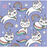 Sassy Caticorn Paper Drink Napkins Cat Party Tableware Supplies