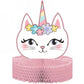 Sassy Caticorn Honeycomb Centerpiece 12" x 9" Cat Party Decorations Supplies 1/ct
