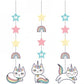 Sassy Caticorn Hanging Cutouts Cat Party Decorations Supplies 3/ct