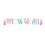Sassy Caticorn 'Meowgical' Shaped Ribbon Banner Cat Party Decorations Supplies 1/ct