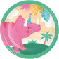 Girl Dino Cute Dinosaur Party Birthday 3 Assorted Dessert Plates 8/ct