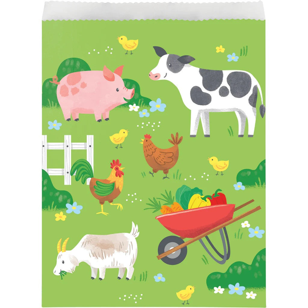 Farm Animals Party Theme Paper Treat Bags