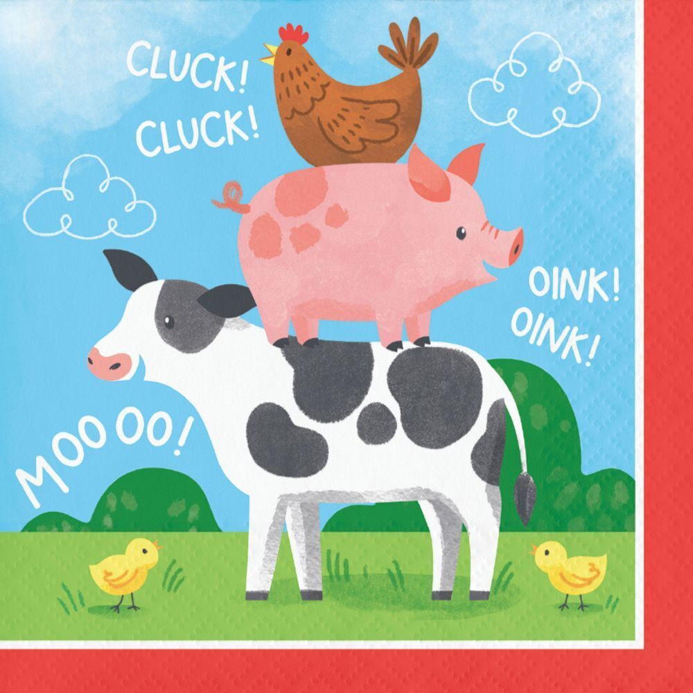 Farm Animals Beverage Napkins