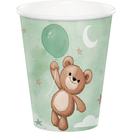 Teddy Bear Baby Shower Paper Cups 9oz Tableware 8/ct