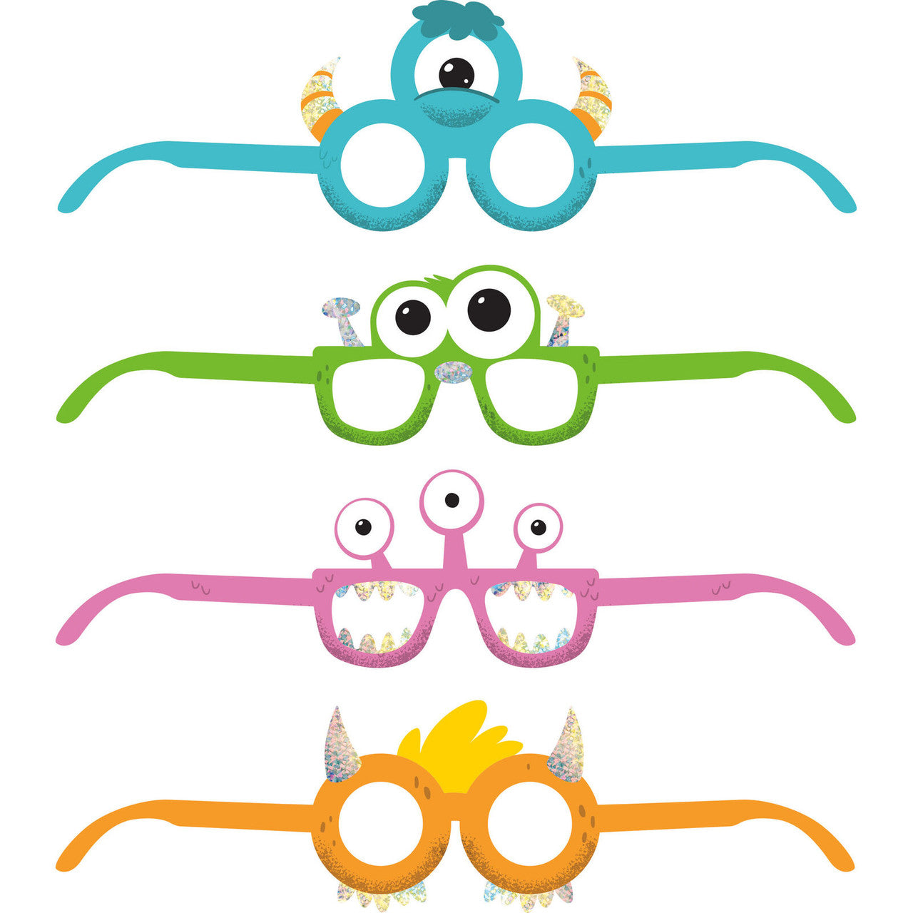 Monster Party Birthday Paper Glasses/Masks Party Favor 4/ct