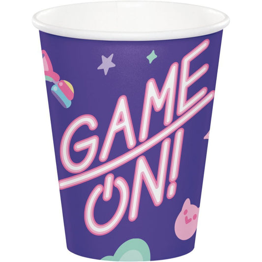 Digital Game 9 oz Cups Paper 8 Per Pack Birthday Tableware Decorations