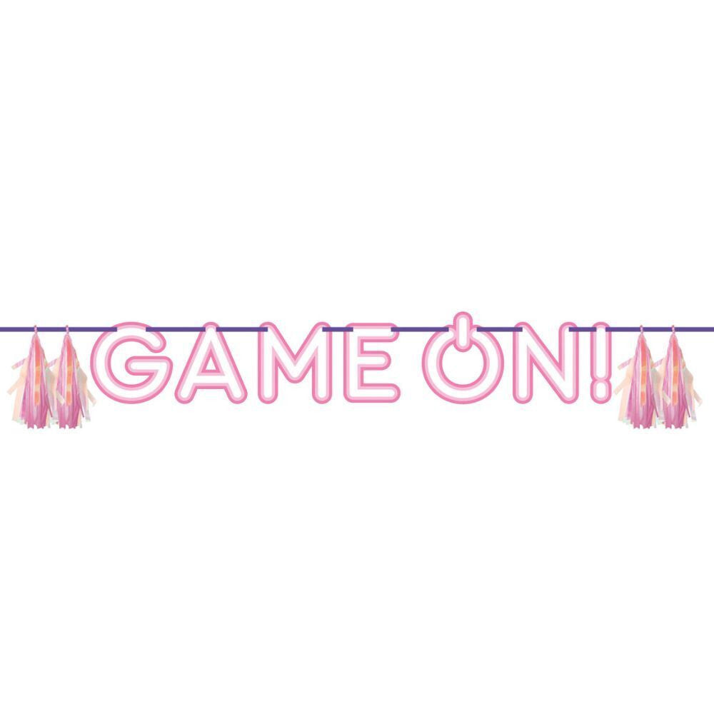 Digital Game On Tassel Banner 8" x 5.5' Paper Gamer Party Supplies Decorations