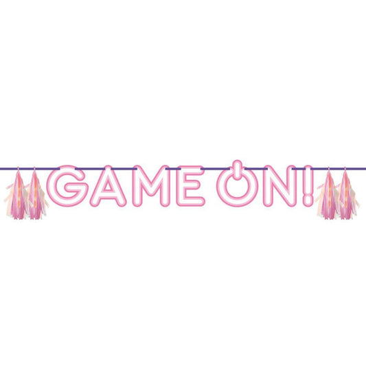 Digital Game On Tassel Banner 8" x 5.5' Paper Gamer Party Supplies Decorations