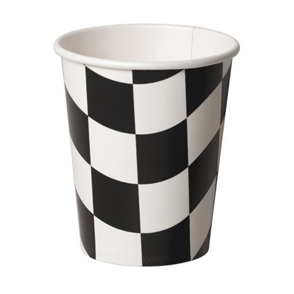 black and white checks drink cups