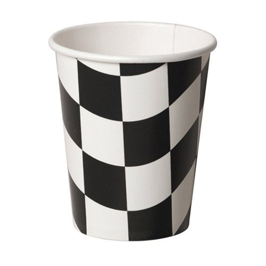 black and white checks drink cups