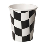 black and white checks drink cups