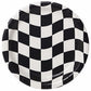black and white checks snack plates