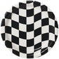 black and white checks dinner plates