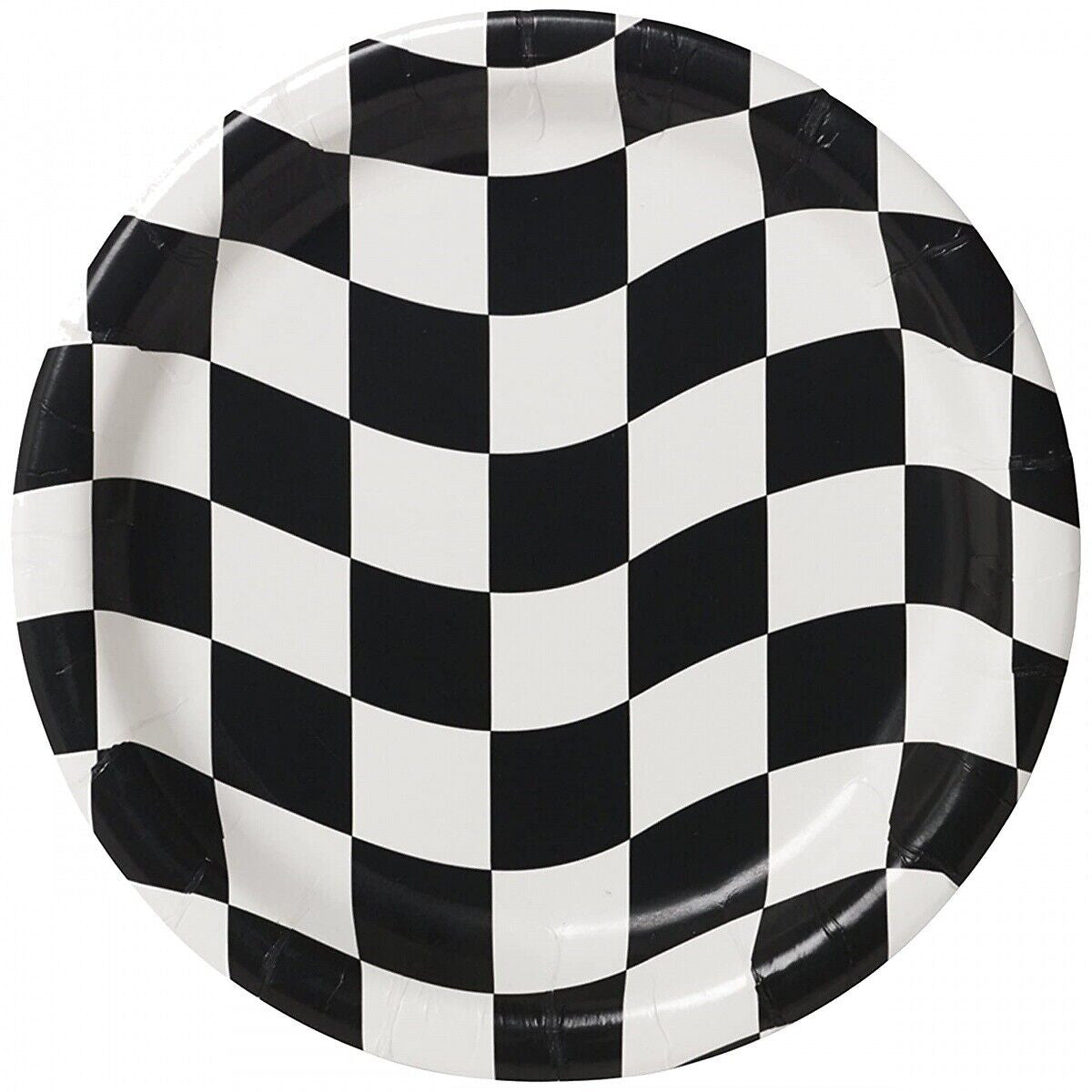 black and white checks dinner plates