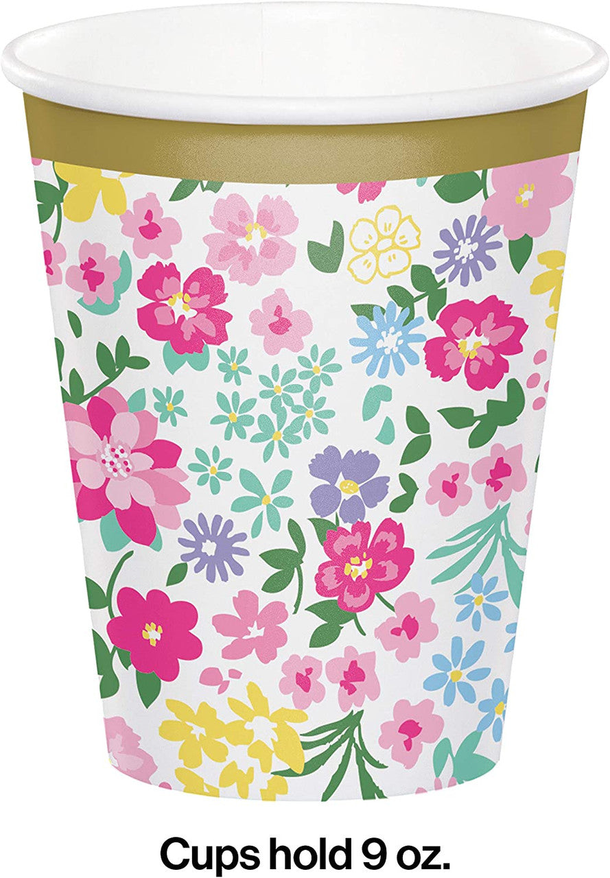 Fancy Floral Tea Party Paper Cups