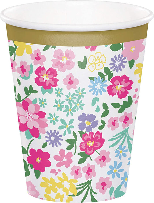 Fancy Floral Tea Party Paper Cups