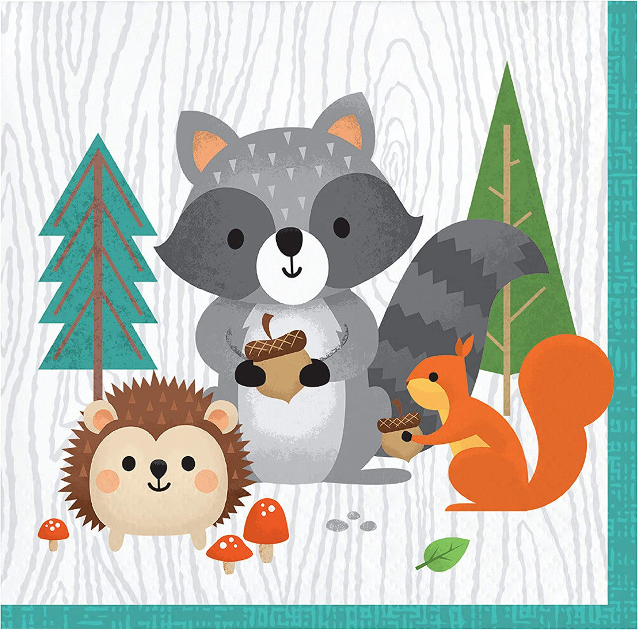 Woodland Creatures Birthday Theme Napkins